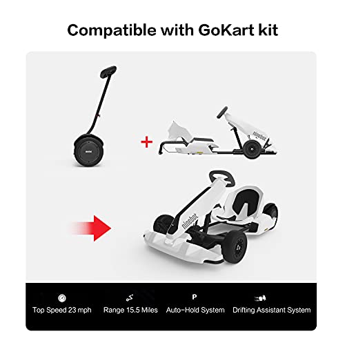 Segway Ninebot S-Max Smart Self-Balancing Electric Scooter, Dual 432W Motor, Max 23.6 Miles Range & 12.4MPH, Hoverboard with LED Light, Compatible with Gokart kit