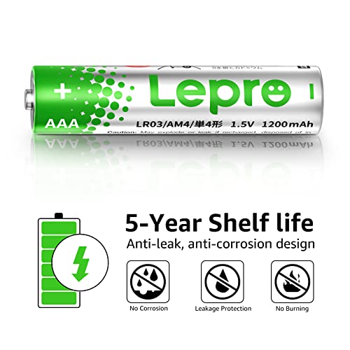 Lepro AAA Batteries 24 Pack, Triple A Batteries with Ultra Long-Lasting Power – High Performance, 1200mAh 1.5V Leak-Proof, Corrosion-Resistant Alkaline AAA Batteries, Ideal for Home & Office Devices