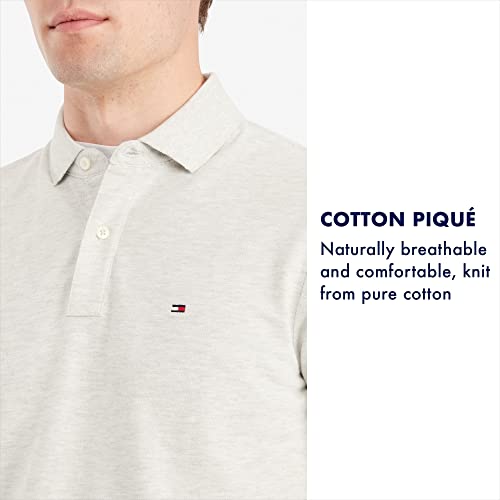 Tommy Hilfiger mens Flag Pride in Regular Fit Polo Shirt, Bright Tommy White, Medium US