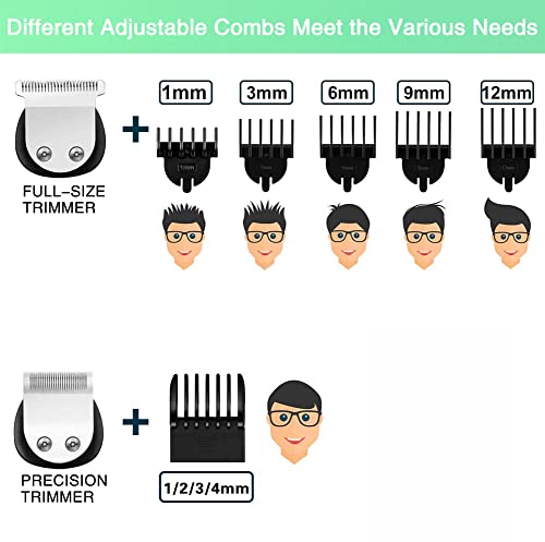 Brightup Beard Trimmer for Men - 19 Piece Mens Grooming Kit with Hair Clippers, Electric Razor, Shavers for Mustache, Body, Face, Nose and Ear Hair Trimmer, Gifts for Men, FK-8688T