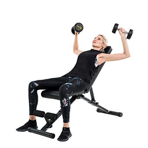 Vanswe Foldable Workout Bench Adjustable Weight Bench Press 650 LBS Weight Capacity for Strength Training Home Gym Equipment