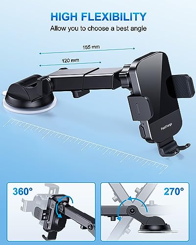 Wireless Car Charger, CHGeek 15W Fast Charging Auto Clamping Car Charger Phone Mount Phone Holder fit for iPhone 15 14 13 12 11 Pro Max Xs, Samsung Galaxy S23 Ultra S22 S21 S20, S10+ S9+ Note 9, etc