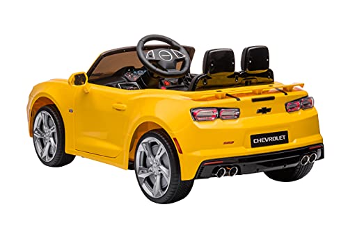 DAKOTT Kids Ride On Sports Car, 12V Battery Powered Chevy Camaro w/Parent Remote Control, Bluetooth, Horn, Music & Headlights Taillights for 3-6 Years