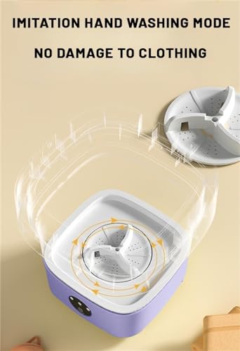 Portable washing machine,Mini Washer,11L upgraded large capacity foldable Washer, Deep cleaning of underwear, baby clothes and other small clothes.Suitable for apartments, dormitories, hotel. (Purple)