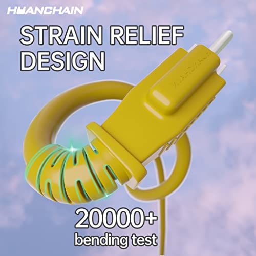 Outdoor Extension Cord 75 Foot Waterproof, 16/3 Gauge Flexible Cold-Resistant Appliance Extension Cord Outside, 10A 1250W 16AWG SJTW, 3 Prong Heavy Duty Electric Cord Yellow, ETL HUANCHAIN