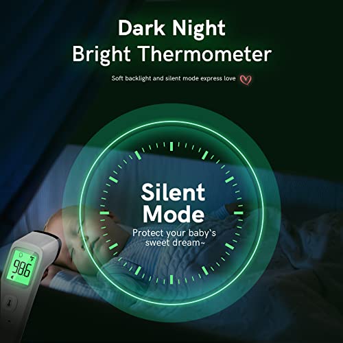 Non-Contact Thermometer for Adults and Kids, Fast Accurate Thermometer with Fever Alarm, 1S Reading & Silent Mode, Easy to Use for Baby, Kids & Elderly