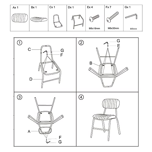 CangLong Home Laurette Collection Modern Style PU Upholstered (Set of 2) with Stainless Steel Frame & Legs, Grey Dining Chairs