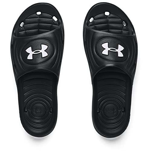 Under Armour mens Locker Iv Slide Sandal, Black Black White 001, 11 US