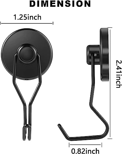 Ridegeek Magnetic Hooks, Large Magnet Hook 75LBS for Refrigerator,Grill,Holder, Heavy Duty Magnets Hooks with Neodymium,Outdoor,Utensil,Fridge,Kitchen,BBQ,Hanging
