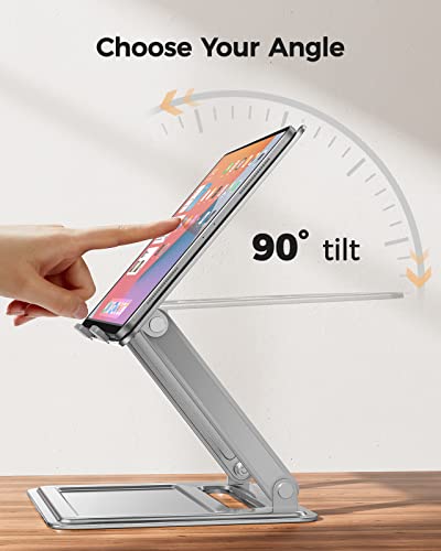 LORYERGO Adjustable Laptop Stand, Portable Riser for 17.3inch Laptops, Adjustment for Desk, Holds Up to 17.6lbs Notebook - Sliver
