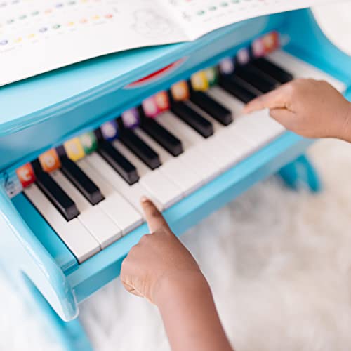 Melissa & Doug Learn-to-Play Piano With 25 Keys and Color-Coded Songbook - Blue - Toy Piano For Baby, Kids Piano Toy, Toddler Piano Toys For Ages 3+