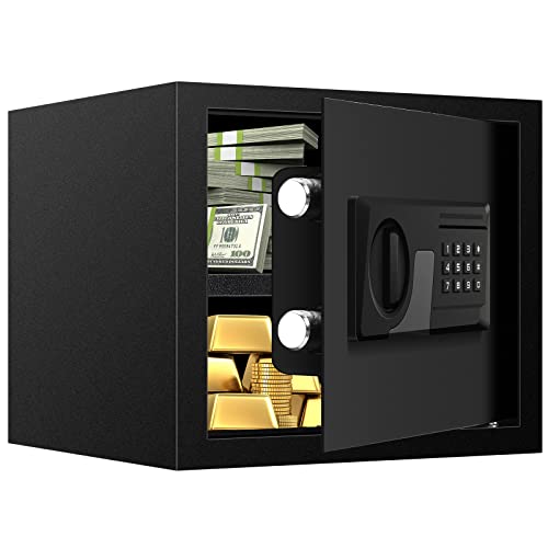 1.3 Cu ft Home Safe Fireproof Waterproof, Digital Home Security Safe Box with Combination Lock and Removable Shelf, Fireproof Document Safe for Home Money Firearm Medicines