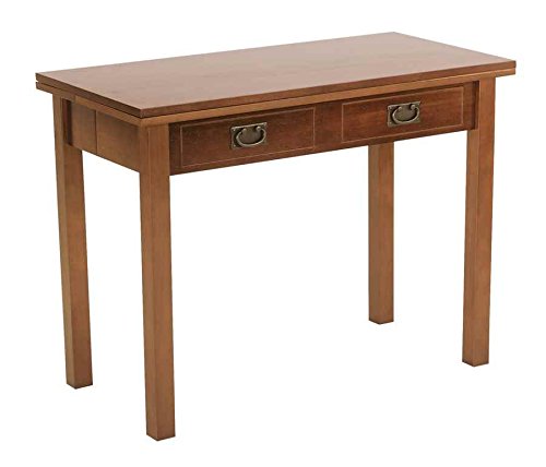 MECO Stakmore Traditional Expanding Table, Fruitwood Frame, 20 in x 40 in x 30.3 in