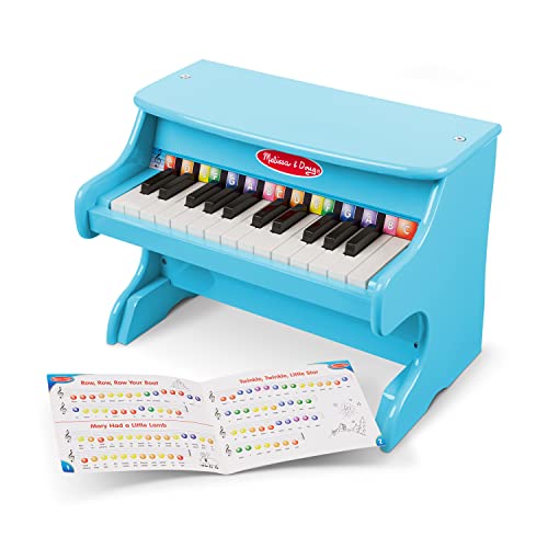 Melissa & Doug Learn-to-Play Piano With 25 Keys and Color-Coded Songbook - Blue - Toy Piano For Baby, Kids Piano Toy, Toddler Piano Toys For Ages 3+