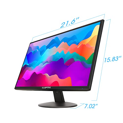 Sceptre 24-inch Professional Thin 1080p LED Monitor 99% sRGB 2x HDMI VGA Build-in Speakers, Machine Black (E248W-19203R Series)
