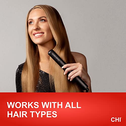 CHI Original Ceramic Hair Straightener Flat Iron | 1 Inch Ceramic Floating Plates | Quick Heat Up | Analog On/Off Switch | Black