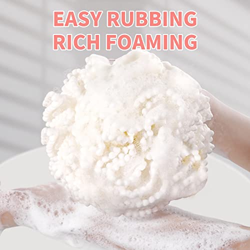BCKENEY Bath Shower Sponge Soft Mesh Poufs Shower Loofah Ball Body Wash Scrubber Bath Sponge for Women and Men Soothing Face & Body Exfoliator (4Pcs 60G Luxury)