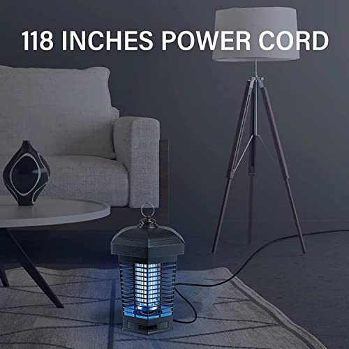 Bug Zapper, Electric Bug Zapper Indoor Oudoor, 4200V 15W Mosquito Zapper Fly Catcher & Electric Insect Killer for Mosquitoes, Flies, Gnats & Other Flying Pests Insects, 1.5 Acre Coverage