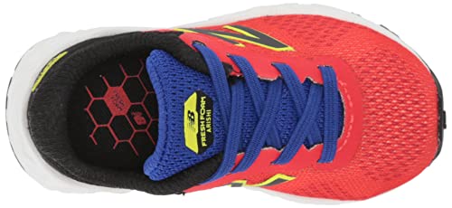 New Balance Kid's Fresh Foam Arishi V2 Bungee Running Shoe, Neo Flame/Black/Lemonade, 12.5 Little Kid