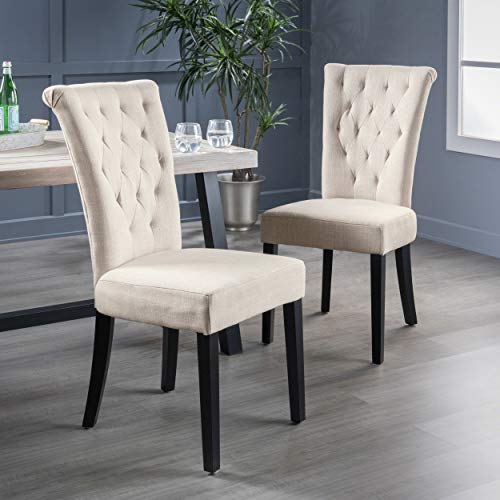 Christopher Knight Home Venetian Dining Chairs, 2-Pcs Set, Light Beige