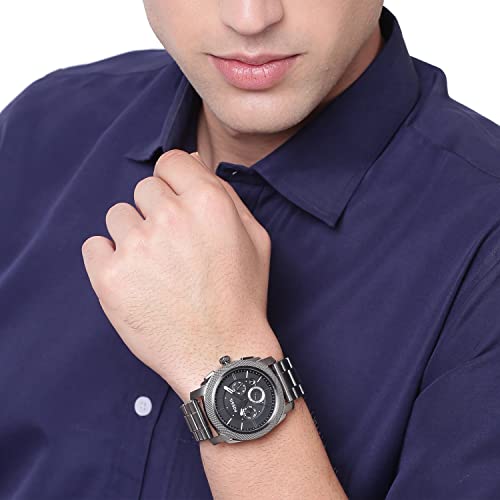 Fossil Men's Machine Quartz Stainless Steel Chronograph Watch, Color: Smoke (Model: FS4662)