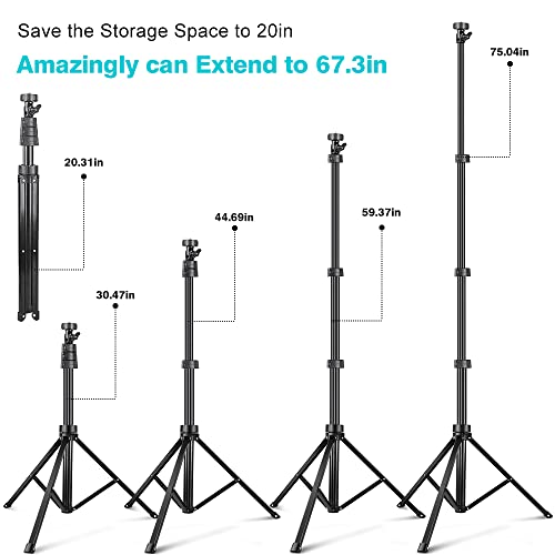 UBeesize 67" Phone Tripod&Selfie Stick, Camera Tripod Stand with Wireless Remote and Phone Holder, Perfect for Selfies/Video Recording/Live Streaming