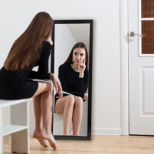 NeuType 43"x16" Full Length Mirror Wall Mirror Floor & Full Length Mirrors Body Mirror Standing Mirror Black Mirror Shower Mirror Boho Mirror Polystyrene Frame No Stand