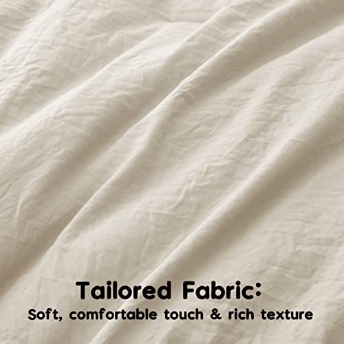 Home Bed Bedding Comforter Set - 3 Pieces Queen Comforter Set, Farmhouse Bedding Set with Ruffle Bed Comforter & Ruffle Pillows Shams(Queen Size Wheat)