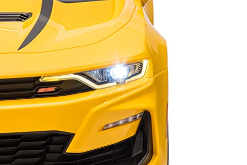 DAKOTT Kids Ride On Sports Car, 12V Battery Powered Chevy Camaro w/Parent Remote Control, Bluetooth, Horn, Music & Headlights Taillights for 3-6 Years