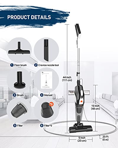Hihhy Stick-Vacuum Cleaner-Corded Small-Handheld Vacuum - Lightweight Electric Brooms, 20Kpa Powerful Suction 4-in-1 Portable 600W Bagless Mini Hand Vac for Home Pet Hair Hard Wood Floor