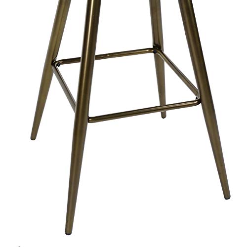 Homy Casa Inc Set of 2 Modern Simple Bar Stools,32.3" Counter Height Bar Stools Bar Chair with Low Backrest&Footrest for Home Bar Kitchen Dining Room Living Room Pub, White & Bronze