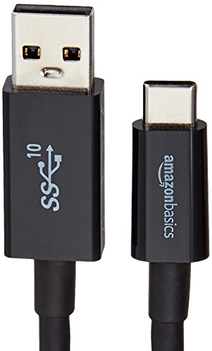 Amazon Basics USB Type-C to USB-A Male 3.1 Gen2 Adapter Charger Cable - 3 Feet (0.9 Meters) - Black