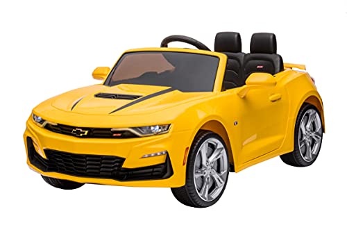 DAKOTT Kids Ride On Sports Car, 12V Battery Powered Chevy Camaro w/Parent Remote Control, Bluetooth, Horn, Music & Headlights Taillights for 3-6 Years