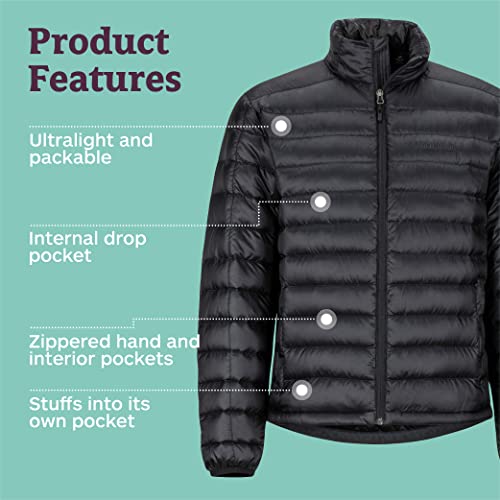 MARMOT Men's Zeus Jacket | Warm and Lightweight Jacket for Men, Ideal for Winter, Skiing, Camping, and City Style, Jet Black, XX-Large