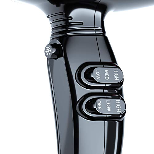 JINRI Hair Dryer Professional Blow Dryer Fast Dryer with Ceramic Ionic,Black (Normal Size)
