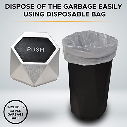 EcoNour 2 Packs Car Trash Can with Lid,Leakproof Vehicle Trash Bin with Removable lid & 30 pcs Garbage Bags,Easy to Clean Mini Garbage Bin for Automotive Car Home Office Kitchen Bedroom.