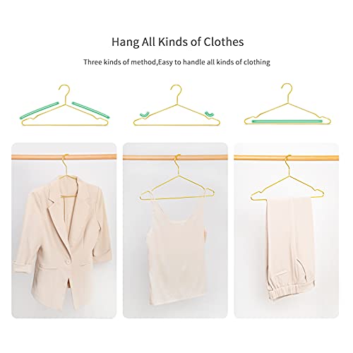 Nature Smile 17 Inch Heavy Duty Shiny Gold Metal Clothes Hanger, Coat Hanger, Suit Hanger, Dress Hanger with Big Notches Pack of 20,Gold