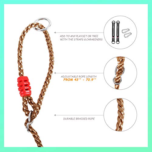 RedSwing Plastic Swing Seat with Rope, Kids Tree Swing Seat, Swing Set Accessories, Great for Outdoor Indoor, Tree, Swing Set, Playground, Blue