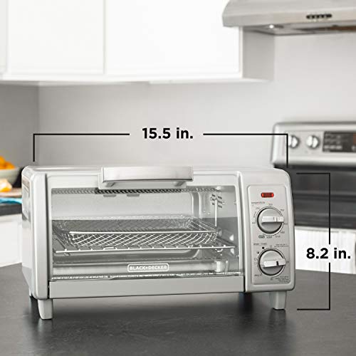 BLACK+DECKER TO1785SG Crisp N Bake Air Fry Toaster Oven, 4-Slice, Gray