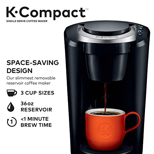 Keurig K-Compact Single-Serve K-Cup Pod Coffee Maker, Black (Packaging May Vary)