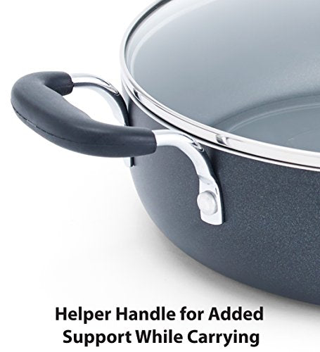 T-fal Specialty Nonstick Saute Pan with Glass Lid 5 Quart Oven Broiler Safe 350F Cookware, Pots and Pans, Dishwasher Safe Black