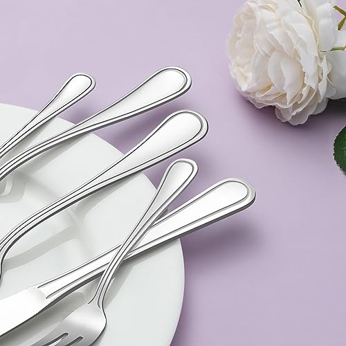 48 PCS Silverware Set Includes 8 Steak Knives Service for 8, Gifcomda Premium Stainless Steel Flatware Set, Mirror Polished Cutlery Set, Spoons and Forks Set, Dishwasher Safe and Stylish Design