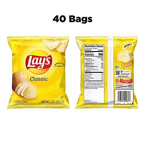 Lay's Classic Potato Chips, 1 Ounce (Pack of 40)