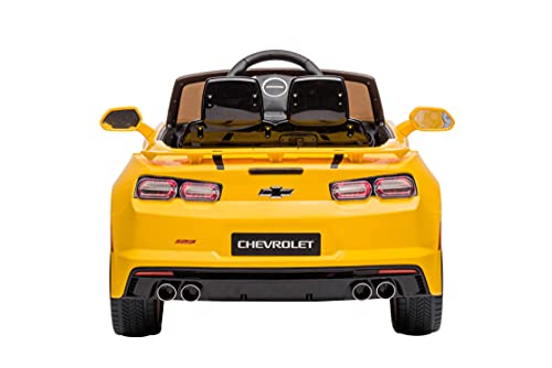 DAKOTT Kids Ride On Sports Car, 12V Battery Powered Chevy Camaro w/Parent Remote Control, Bluetooth, Horn, Music & Headlights Taillights for 3-6 Years