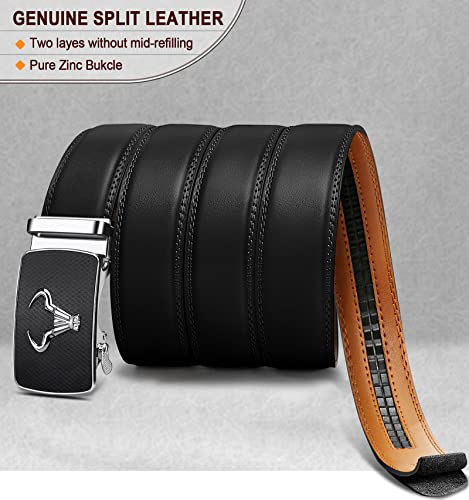 BULLIANT Men's Belt, Brand Ratchet Belt Of Genuine Leather For Men Dress,Size Customized