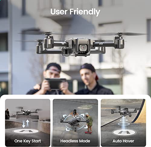 Holy Stone HS440 Foldable FPV Drone with 1080P WiFi Camera for Adult Beginners and Kids; Voice Gesture Control RC Quadcopter with Modular Battery for long flight time, Auto Hover, Carrying Case