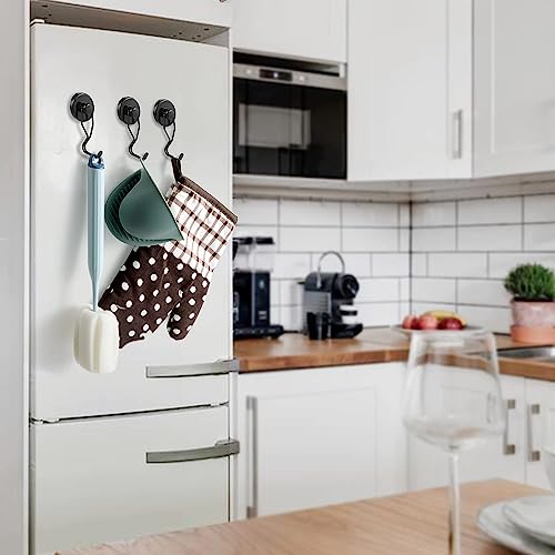 Ridegeek Magnetic Hooks, Large Magnet Hook 75LBS for Refrigerator,Grill,Holder, Heavy Duty Magnets Hooks with Neodymium,Outdoor,Utensil,Fridge,Kitchen,BBQ,Hanging