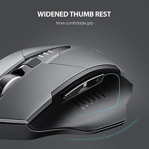 INPHIC Bluetooth Wireless Mouse, 3 Modes Bluetooth 5.0&4.0 Mouse 2.4G Rechargeable Mouse with 6 Button, Upgraded Battery Level Visible Ergonomic Computer Mouse for Laptop, Mac, PC etc.