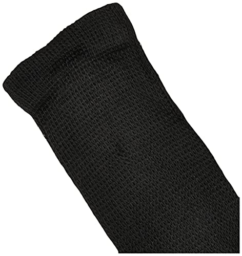 MediPEDS Men's Extra Wide Non-Binding Top Crew Socks with Coolmax Fiber 8 Pairs, Black, Shoe Size: 12-15