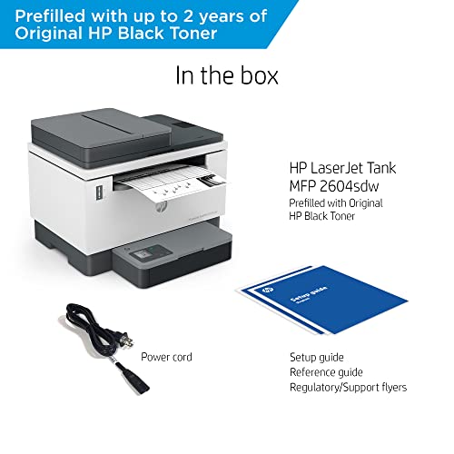HP LaserJet-Tank MFP 2604sdw Wireless Black & White Printer Prefilled With Up to 2 Years of Original HP-Toner (381V1A)
